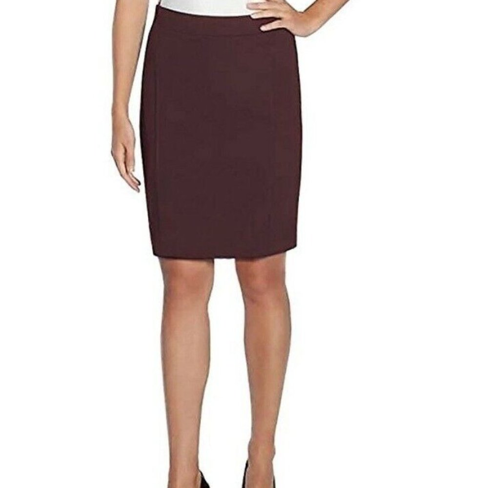 Mario Serrani Tummy Control Stretch Skirt, Wine, S